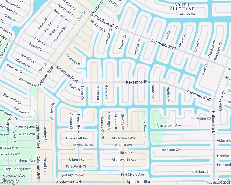 map of restaurants, bars, coffee shops, grocery stores, and more near 9508 Galaxie Circle in Port Charlotte