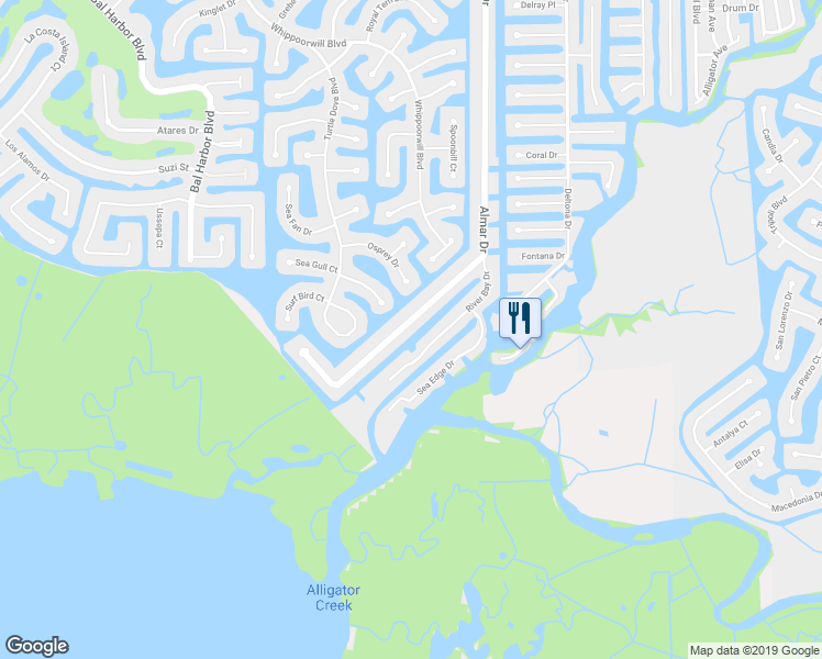 map of restaurants, bars, coffee shops, grocery stores, and more near 5410 Almar Drive in Punta Gorda