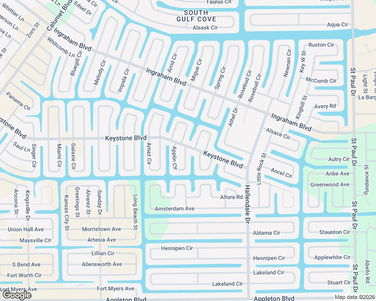 map of restaurants, bars, coffee shops, grocery stores, and more near 14597 Keystone Boulevard in Port Charlotte