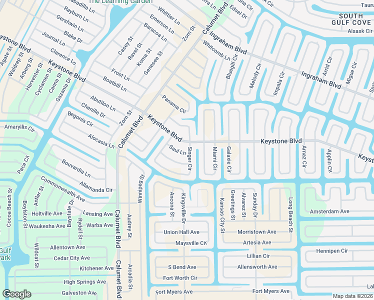 map of restaurants, bars, coffee shops, grocery stores, and more near 14176 Saul Lane in Port Charlotte
