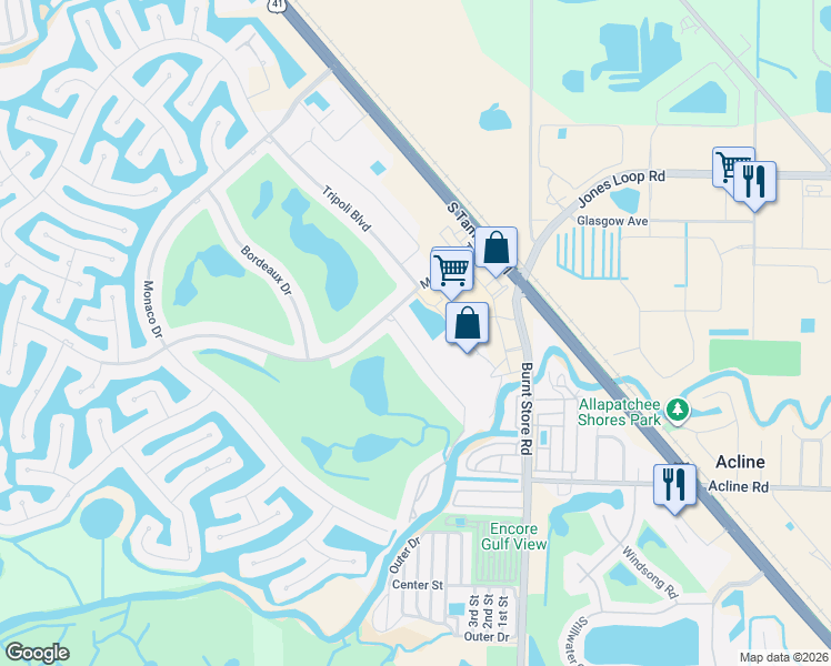 map of restaurants, bars, coffee shops, grocery stores, and more near 3959 San Rocco Drive in Punta Gorda