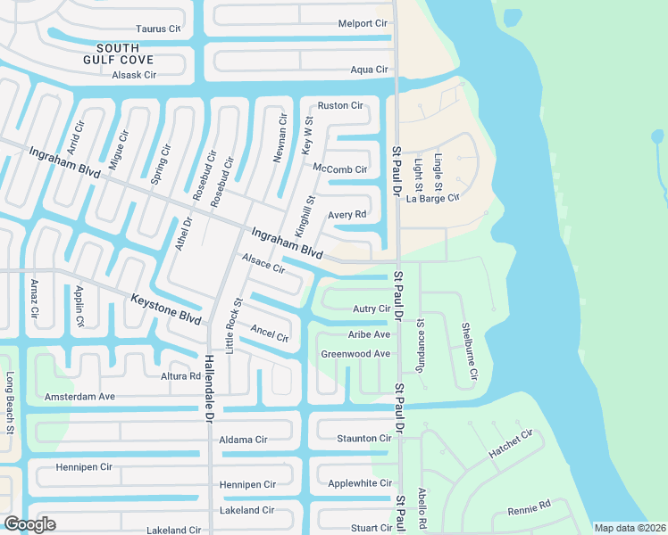 map of restaurants, bars, coffee shops, grocery stores, and more near 15057 Ingraham Boulevard in Port Charlotte