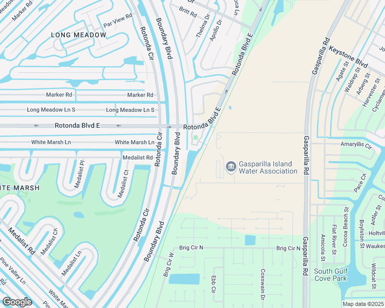map of restaurants, bars, coffee shops, grocery stores, and more near 895 Boundary Boulevard in Rotonda West
