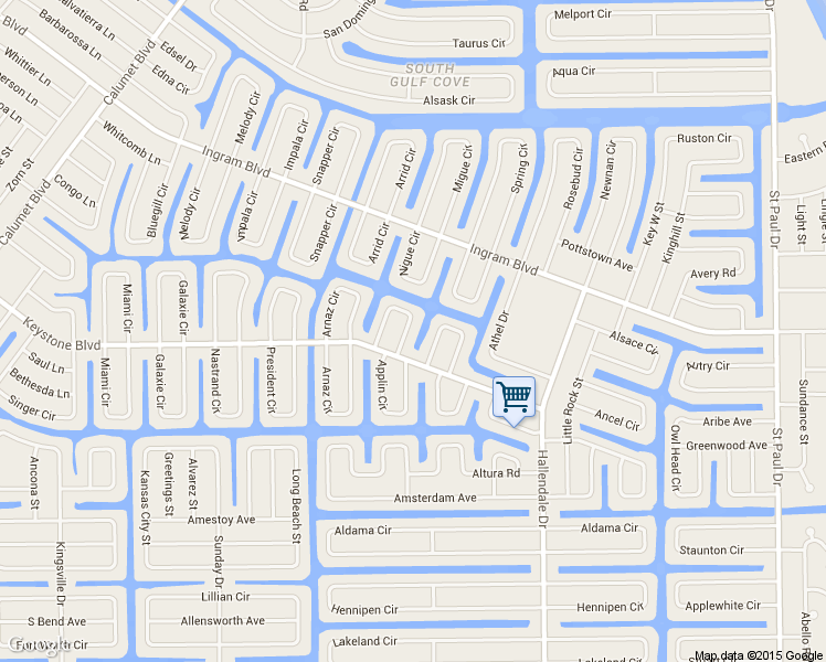map of restaurants, bars, coffee shops, grocery stores, and more near 9546 Modesto Circle in Port Charlotte