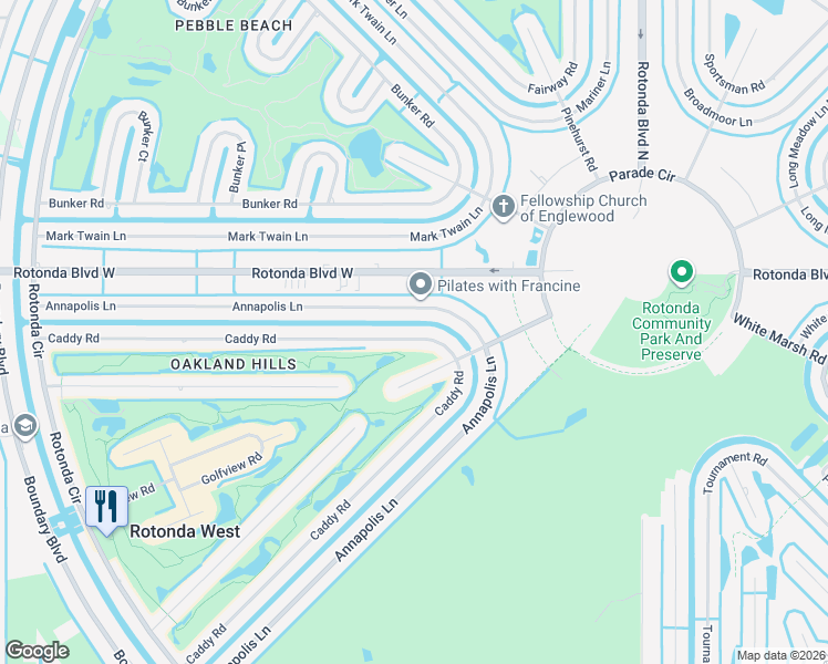 map of restaurants, bars, coffee shops, grocery stores, and more near 149 Caddy Road in Rotonda West