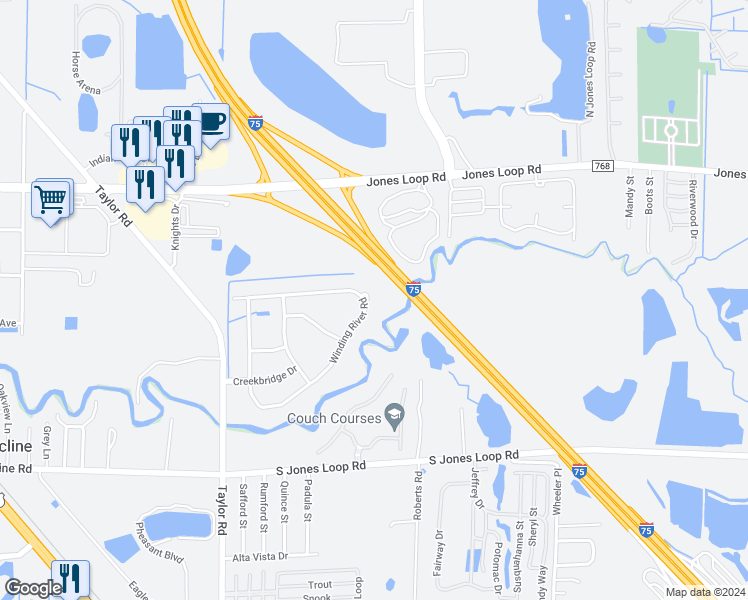 map of restaurants, bars, coffee shops, grocery stores, and more near 10106 Cypress Branch Court in Punta Gorda