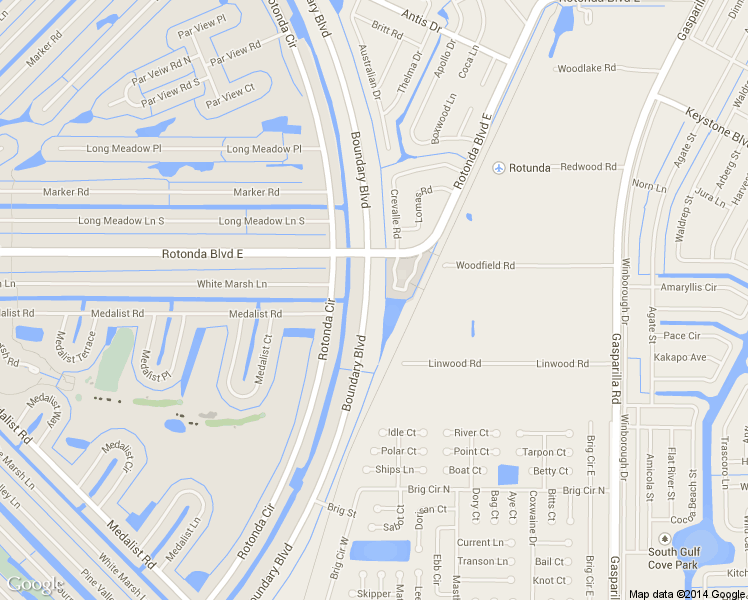 map of restaurants, bars, coffee shops, grocery stores, and more near 895 Boundary Boulevard in Rotonda West
