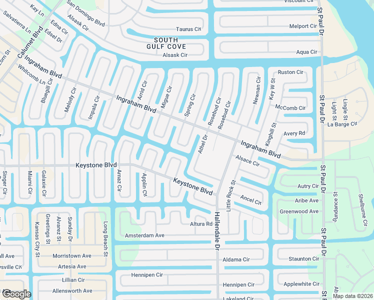 map of restaurants, bars, coffee shops, grocery stores, and more near 9518 Spring Circle in Port Charlotte