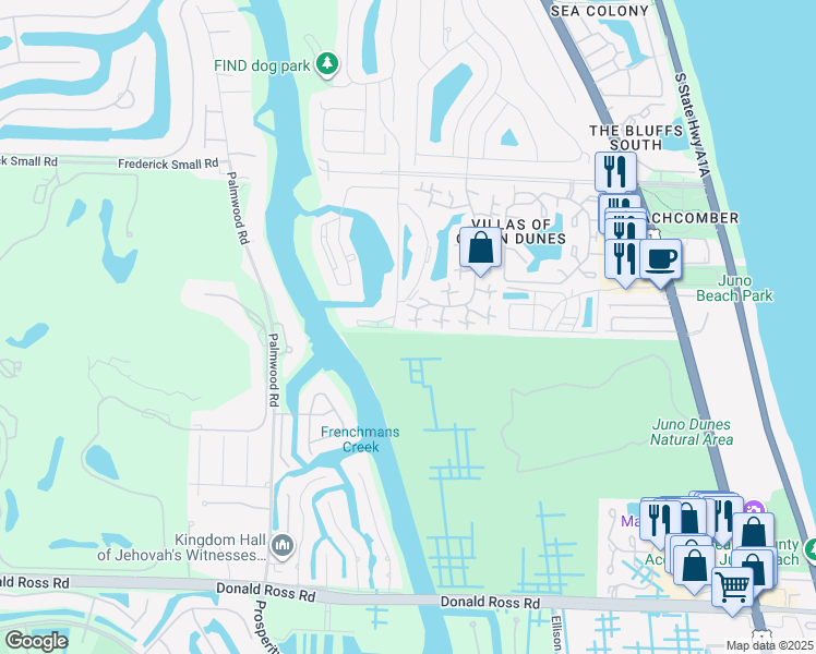 map of restaurants, bars, coffee shops, grocery stores, and more near 2329 23rd Court in Jupiter