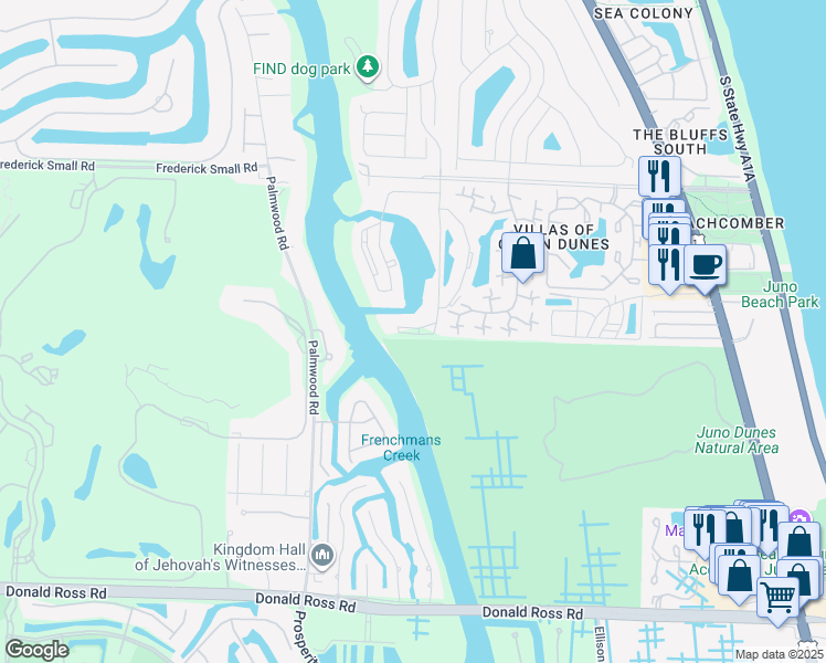 map of restaurants, bars, coffee shops, grocery stores, and more near 1101 Seafarer Circle in Jupiter