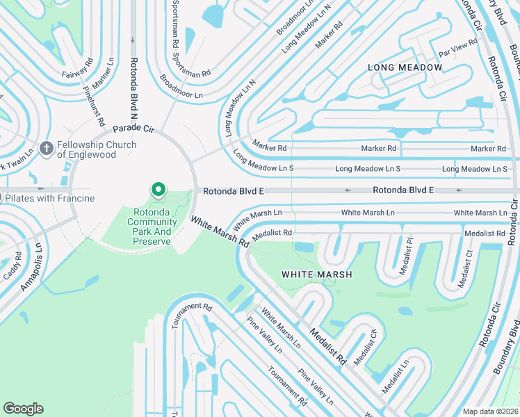 map of restaurants, bars, coffee shops, grocery stores, and more near 166 Rotonda Boulevard East in Rotonda West