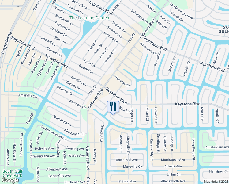 map of restaurants, bars, coffee shops, grocery stores, and more near 9379 Wacker Terrace in Port Charlotte