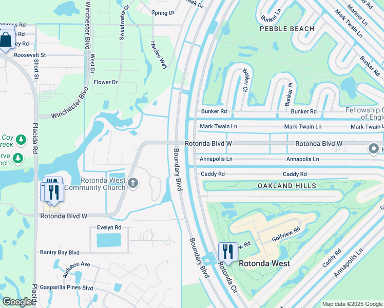 map of restaurants, bars, coffee shops, grocery stores, and more near 195 Rotonda Circle in Rotonda West