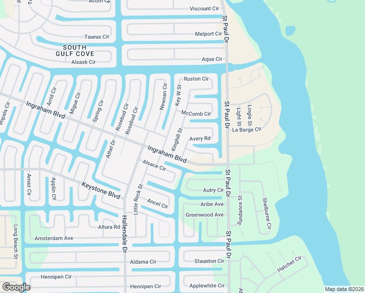 map of restaurants, bars, coffee shops, grocery stores, and more near 15426 Longview Road in Port Charlotte
