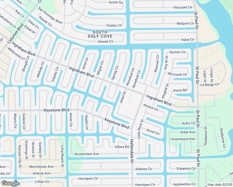 map of restaurants, bars, coffee shops, grocery stores, and more near 9518 Spring Circle in Port Charlotte