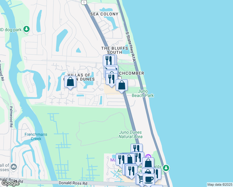 map of restaurants, bars, coffee shops, grocery stores, and more near 4302 U.S. Highway 1 in Jupiter