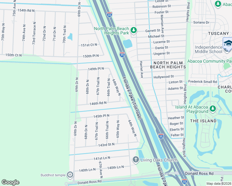 map of restaurants, bars, coffee shops, grocery stores, and more near 14731 64th Way North in West Palm Beach