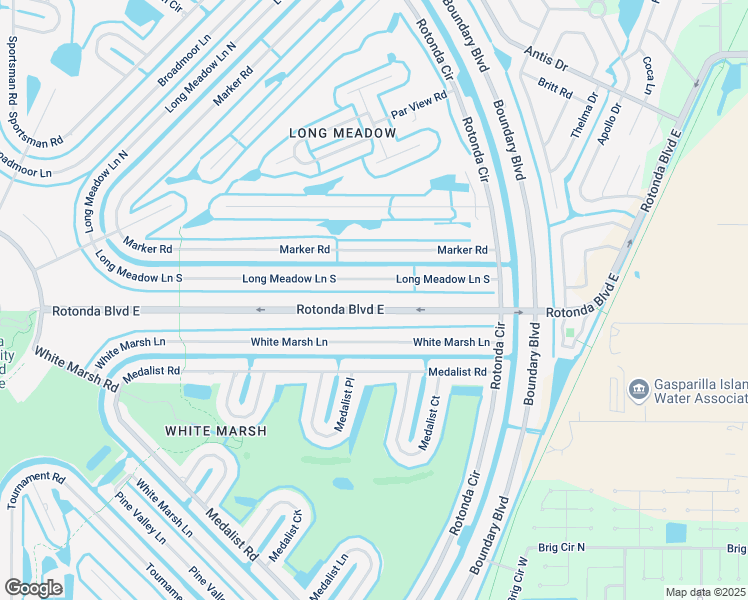 map of restaurants, bars, coffee shops, grocery stores, and more near 255 Long Meadow Lane South in Rotonda West