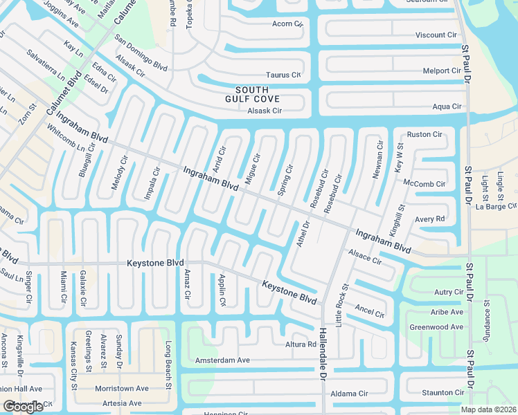 map of restaurants, bars, coffee shops, grocery stores, and more near 14747 Ingraham Boulevard in Port Charlotte