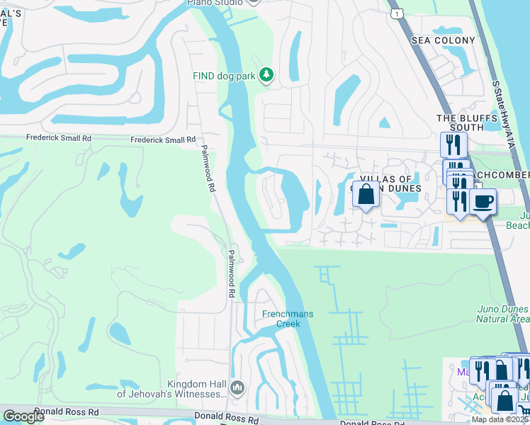 map of restaurants, bars, coffee shops, grocery stores, and more near 502 Marina Isle Way in Jupiter