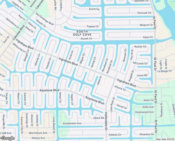 map of restaurants, bars, coffee shops, grocery stores, and more near 14747 Ingraham Boulevard in Port Charlotte