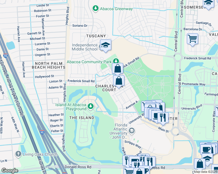 map of restaurants, bars, coffee shops, grocery stores, and more near 1562 Limetree Bay Avenue in Jupiter