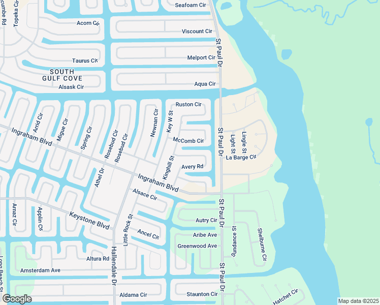 map of restaurants, bars, coffee shops, grocery stores, and more near 15440 Avery Road in Port Charlotte