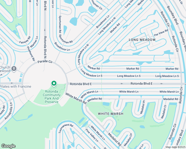map of restaurants, bars, coffee shops, grocery stores, and more near 172 Long Meadow Lane North in Rotonda West