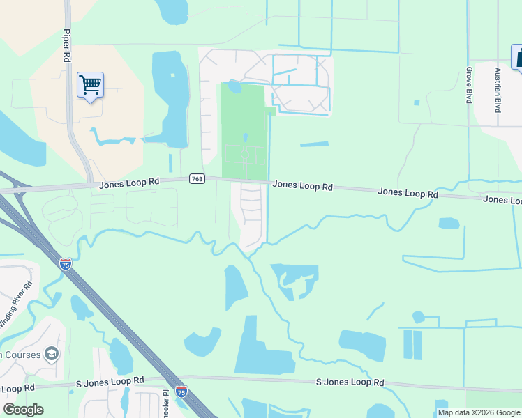 map of restaurants, bars, coffee shops, grocery stores, and more near Riverwood Drive in Charlotte County