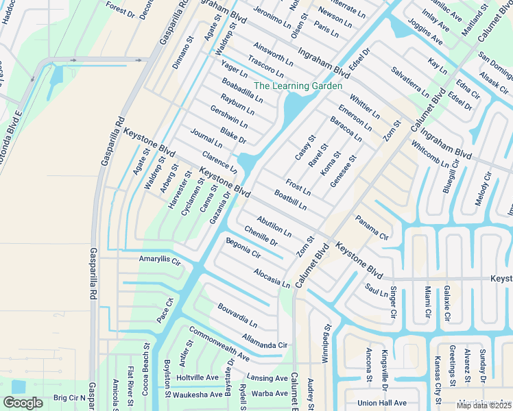 map of restaurants, bars, coffee shops, grocery stores, and more near 13453 Abutilon Lane in Port Charlotte