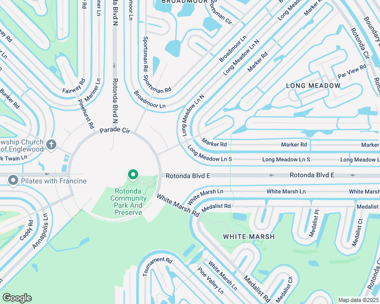map of restaurants, bars, coffee shops, grocery stores, and more near 152 Long Meadow Lane South in Rotonda West