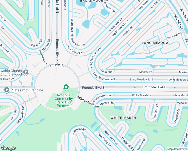 map of restaurants, bars, coffee shops, grocery stores, and more near 152 Long Meadow Lane South in Rotonda West