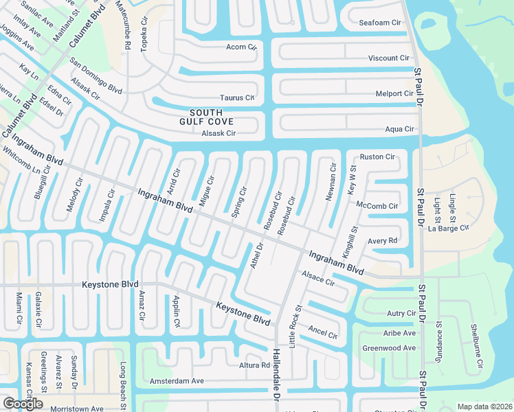 map of restaurants, bars, coffee shops, grocery stores, and more near 9221 Spring Circle in Port Charlotte