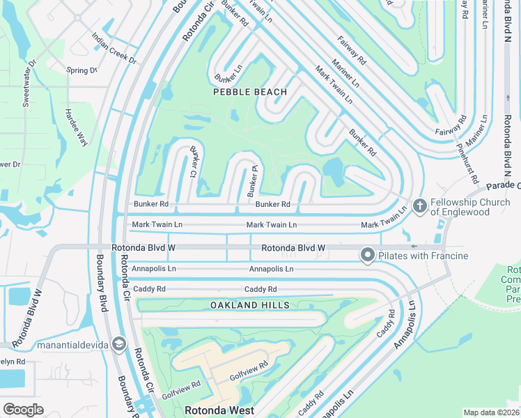 map of restaurants, bars, coffee shops, grocery stores, and more near 70 Bunker Road in Rotonda West