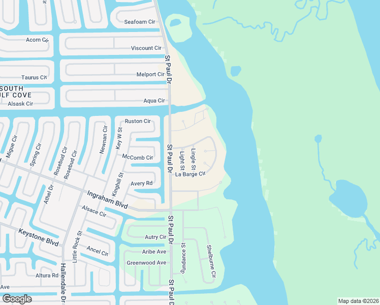 map of restaurants, bars, coffee shops, grocery stores, and more near 16039 La Barge Circle in Port Charlotte