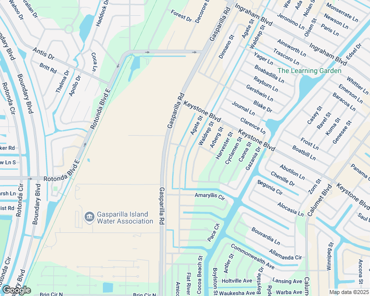 map of restaurants, bars, coffee shops, grocery stores, and more near 9244 Agate Street in Port Charlotte