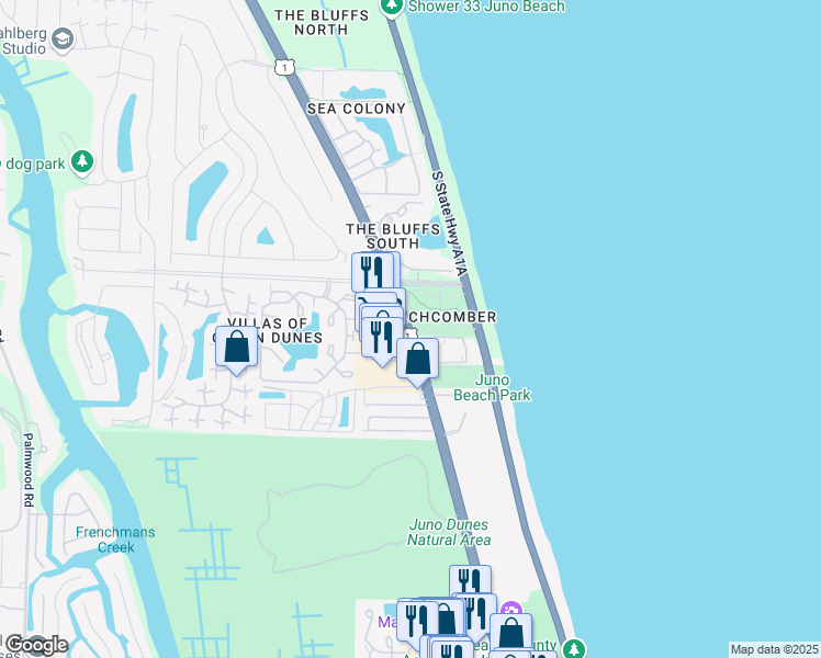 map of restaurants, bars, coffee shops, grocery stores, and more near 4263 U.S. Highway 1 in Jupiter