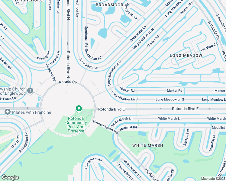 map of restaurants, bars, coffee shops, grocery stores, and more near 152 Long Meadow Lane South in Rotonda West