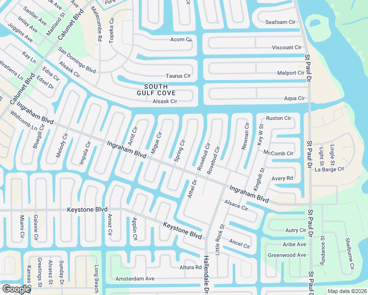 map of restaurants, bars, coffee shops, grocery stores, and more near 9221 Spring Circle in Port Charlotte