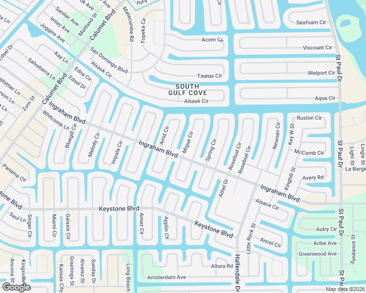 map of restaurants, bars, coffee shops, grocery stores, and more near 9178 Migue Circle in Port Charlotte