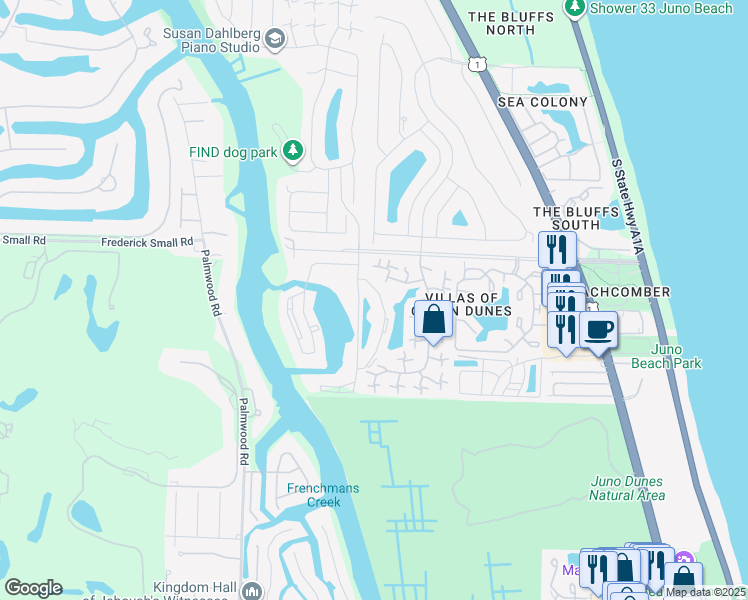 map of restaurants, bars, coffee shops, grocery stores, and more near 501 Seafarer Circle in Jupiter