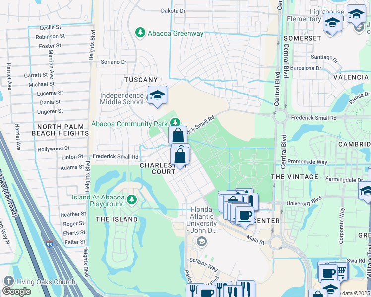 map of restaurants, bars, coffee shops, grocery stores, and more near 4186 Saint Lukes Lane in Jupiter