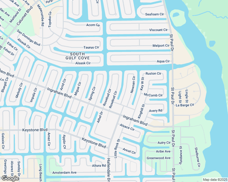 map of restaurants, bars, coffee shops, grocery stores, and more near 9454 Rosebud Circle in Port Charlotte