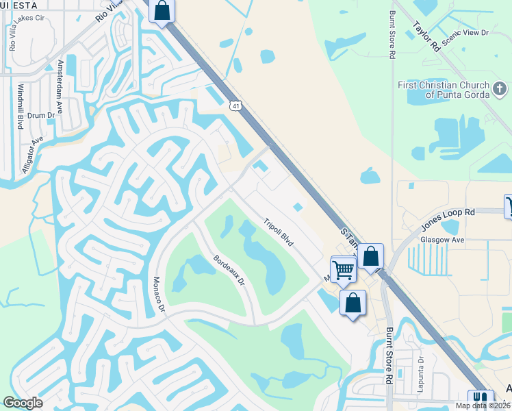 map of restaurants, bars, coffee shops, grocery stores, and more near 3713 Tripoli Boulevard in Punta Gorda