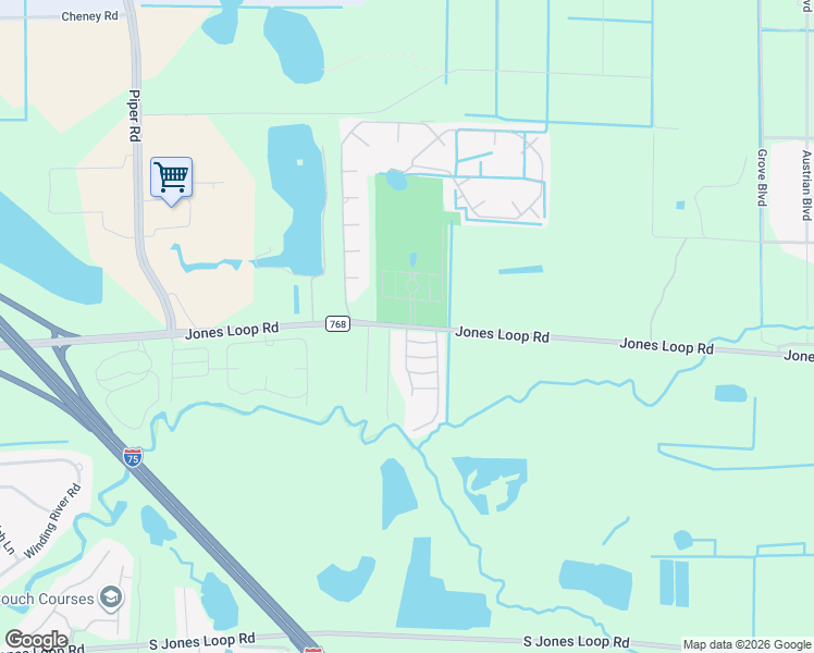 map of restaurants, bars, coffee shops, grocery stores, and more near 63 Foxwood Street in Punta Gorda