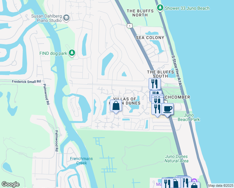 map of restaurants, bars, coffee shops, grocery stores, and more near 1232 12th Court in Jupiter