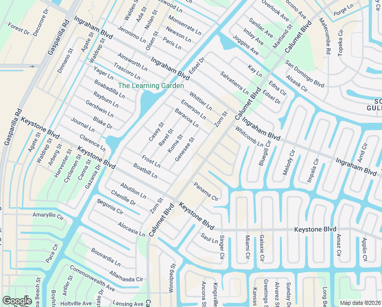 map of restaurants, bars, coffee shops, grocery stores, and more near 9197 Genesee Street in Port Charlotte
