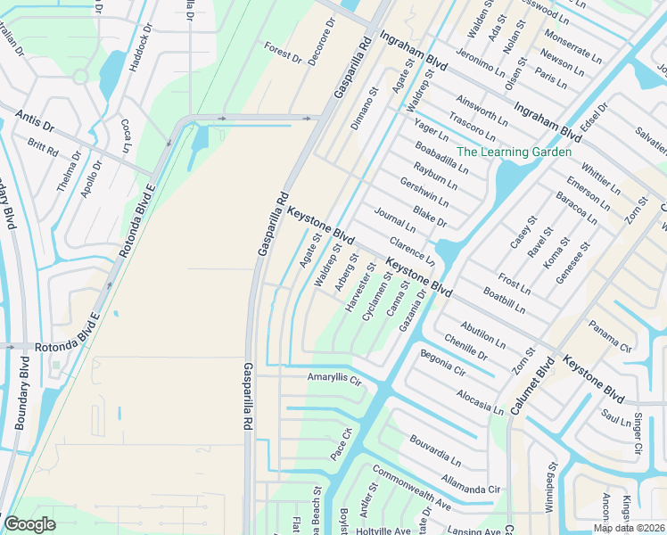 map of restaurants, bars, coffee shops, grocery stores, and more near 9187 Waldrep Street in Port Charlotte