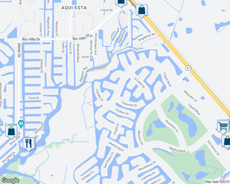 map of restaurants, bars, coffee shops, grocery stores, and more near 3400 Tripoli Boulevard in Punta Gorda
