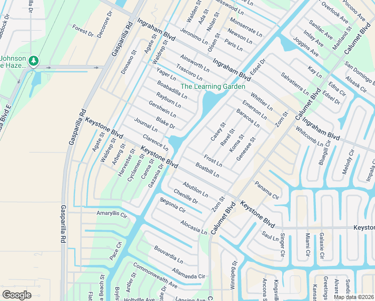 map of restaurants, bars, coffee shops, grocery stores, and more near 13464 Frost Lane in Port Charlotte